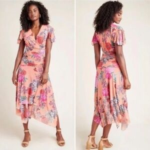 NWT Maeve Anthropologie Simone  Dress Floral Butterfly M